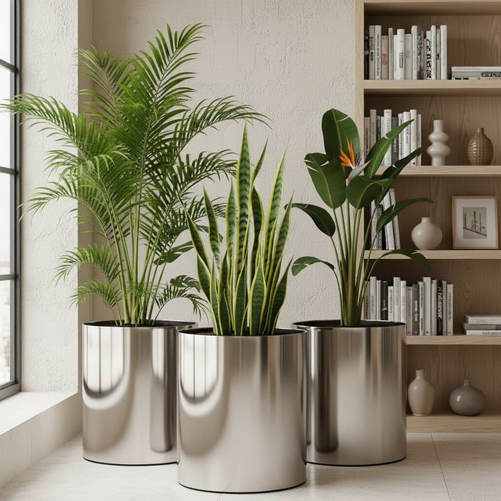 Металлические кашпо