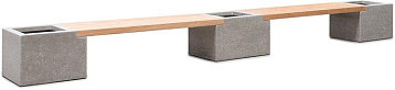 Скамейка с тремя кашпо MODULO/DIVISION Fleur Ami Германия, материал натуральные материалы