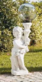 Садовая фигурка Portalampade medio con globi sx Italgarden Италия, материал композитный мрамор