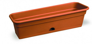 Ящик балконный пластиковый с поддоном Италия, материал пластик