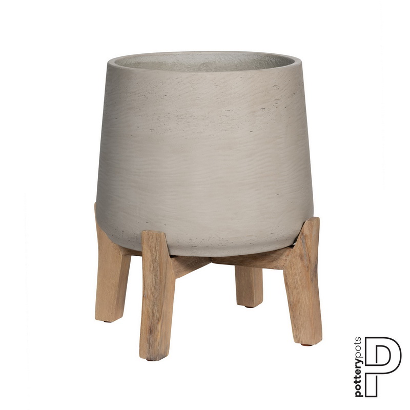 Кашпо ПАТТ на низких ножках Rough Pottery Pots Нидерланды, материал файберстоун